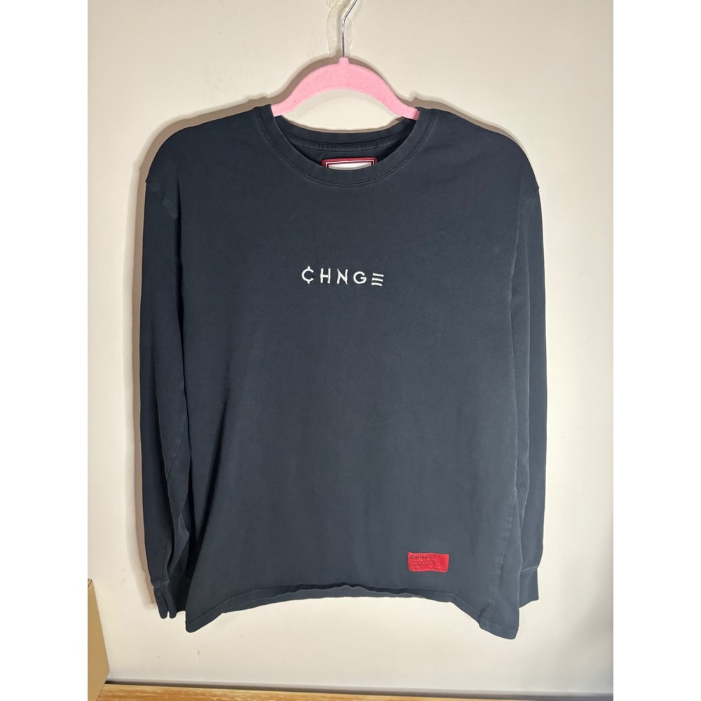 CHNGE Organic Cotton Long Sleeve Graphic Tee Black Mental Health Affirmations L